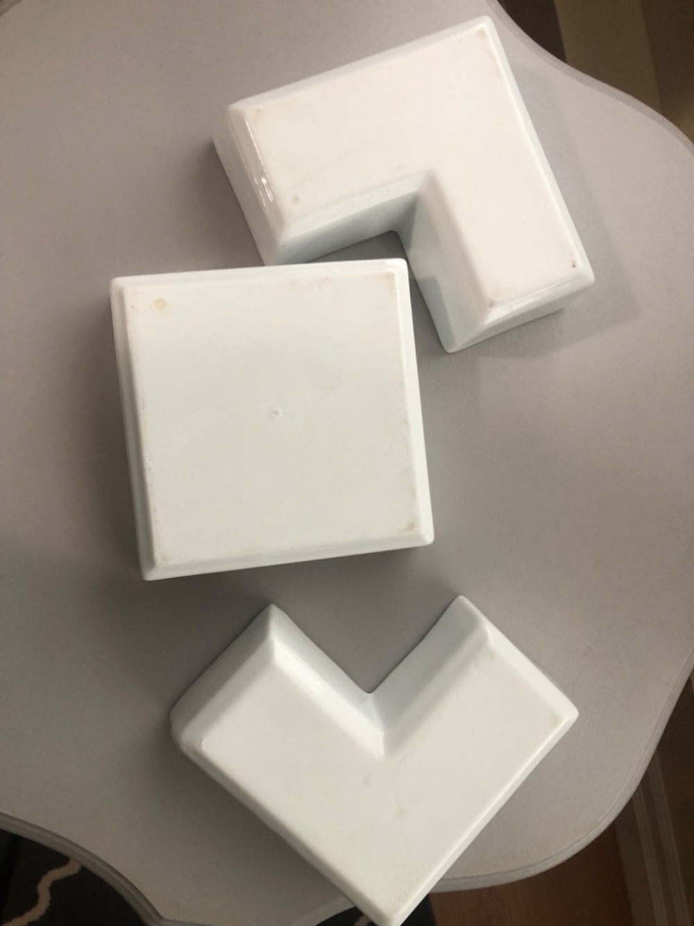 3 piece white ceramic appetizer dip set - Picture 3 of 4